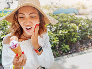 woman eating ice cream