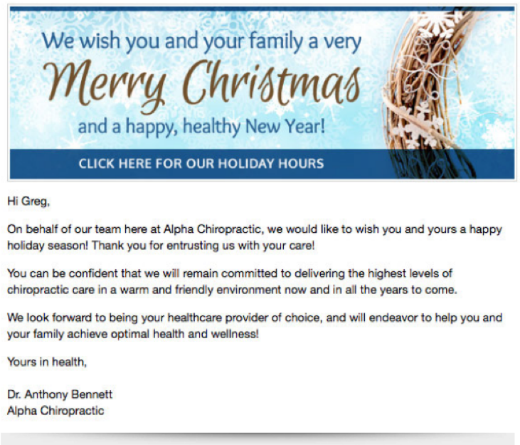 Why You Need to Email Your Patients This Holiday Season