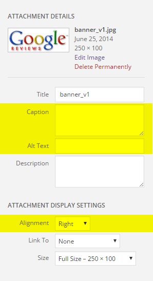 attachment details panel