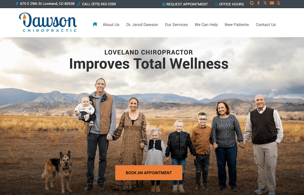Dawson Chiropractic homepage