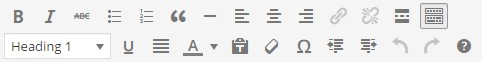formatting buttons