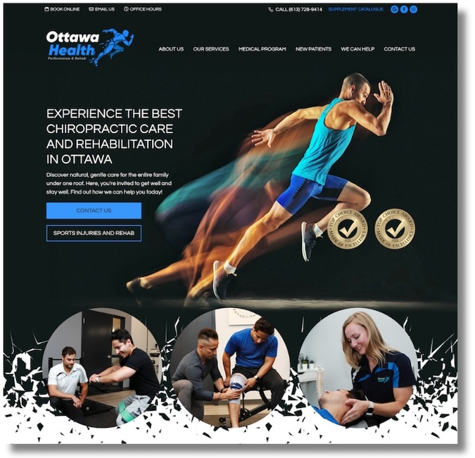 sports chiropractor website example ottawa