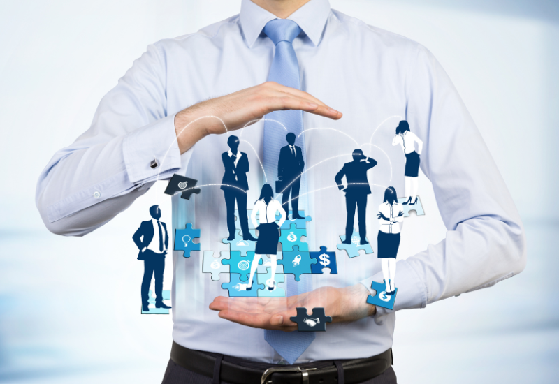 Professional with worker illustration