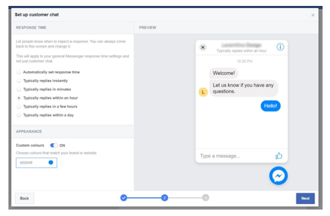 set up customer chat