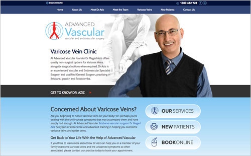 Advanced Vascular Surgeon Website Example