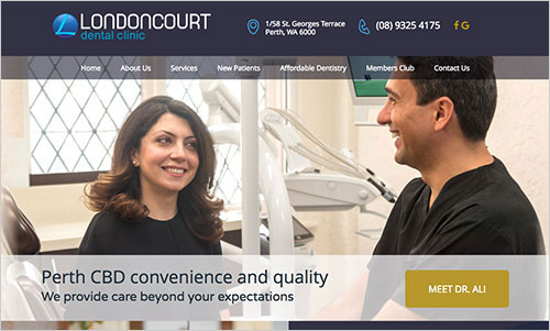 London Court Dental website