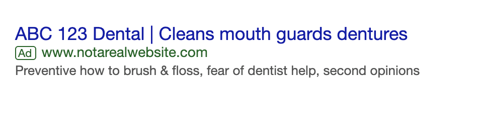 dental ad example