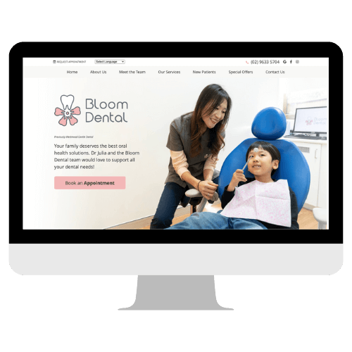 Bloom Dental website