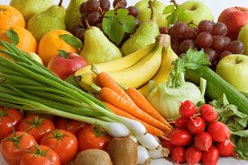 Photo of fresh fruit and vegetables