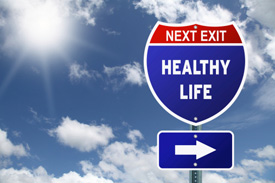 Healthy Life Exit Sign