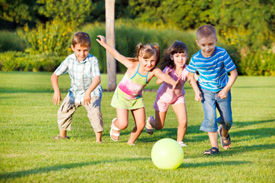 Kids playing outside