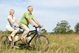 Older Couple on Tandem Bike