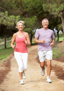 older couple jogging