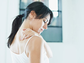 Woman with sore neck