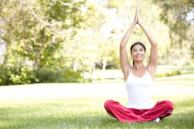 Woman in yoga pose