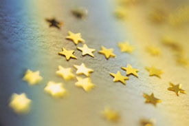 gold paper stars
