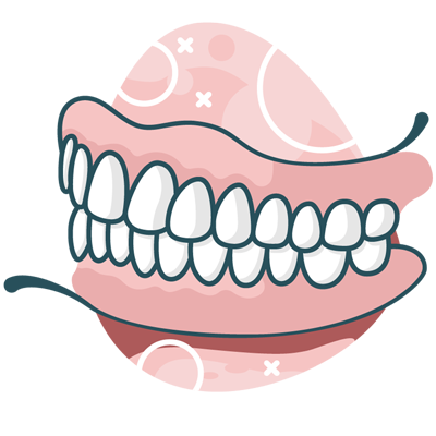 Illustration of dentures