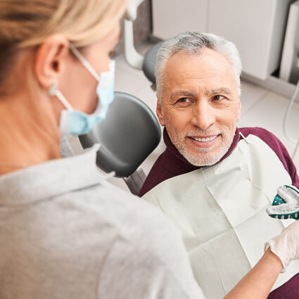 man getting dentures