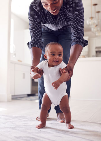 Baby learning to walk