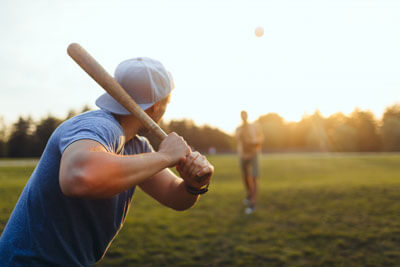 Man playing baseball