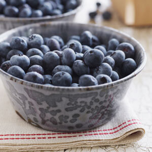 Bowl of blue berries
