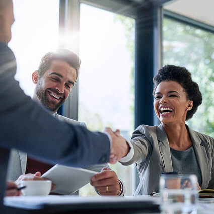 Business people shaking hands
