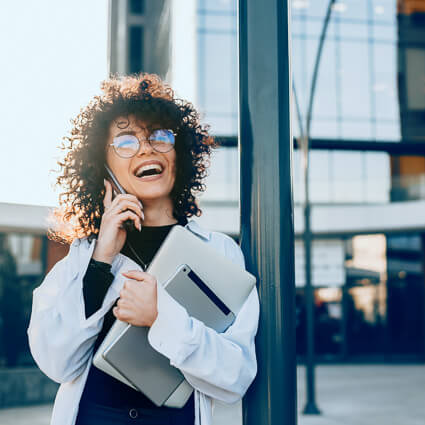 cheerful businesswoman 
