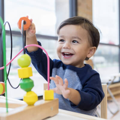 Child Playing in Waiting Room