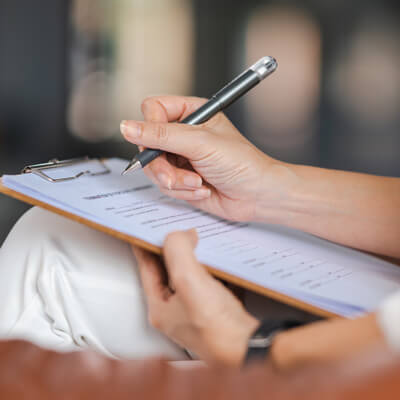 Woman doing paperwork