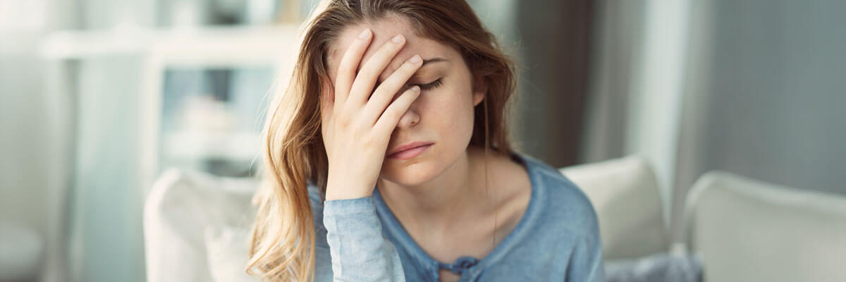 Woman looking stressed