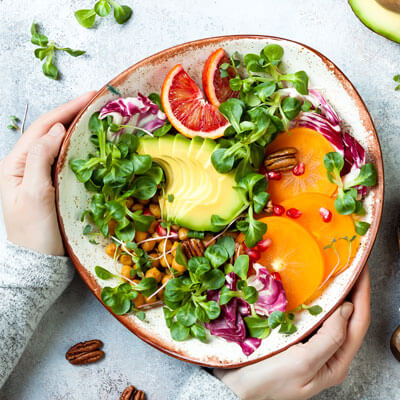 Plate of fresh foods