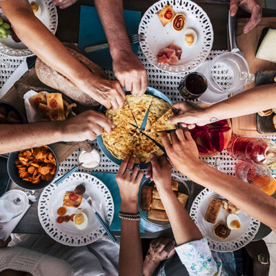 Group eating together