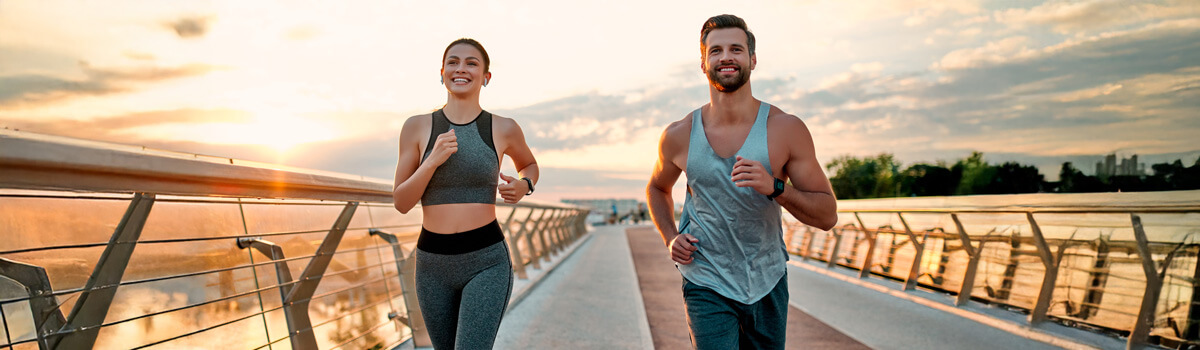 Couple running