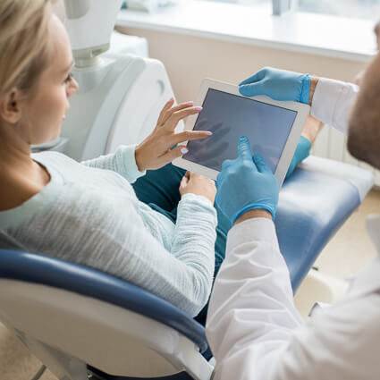 Woman in dental chair