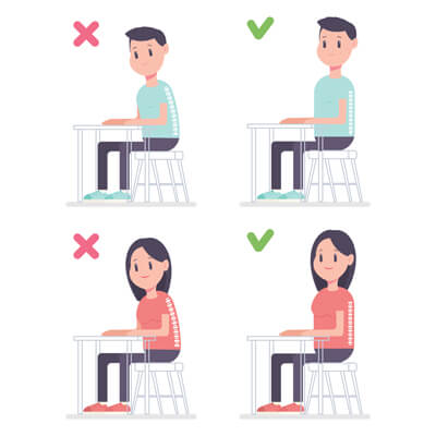 desk ergonomic illustration