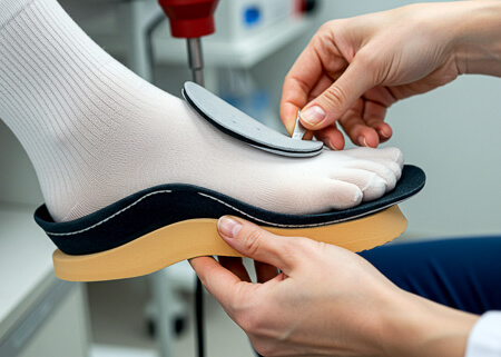 Patient being fitted for orthotics
