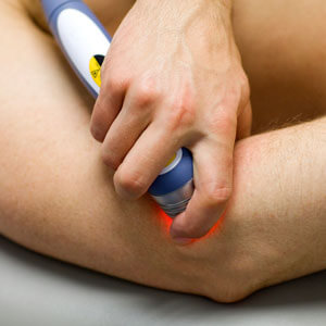 Laser therapy on elbow