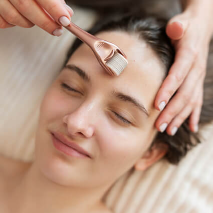 woman getting a facial