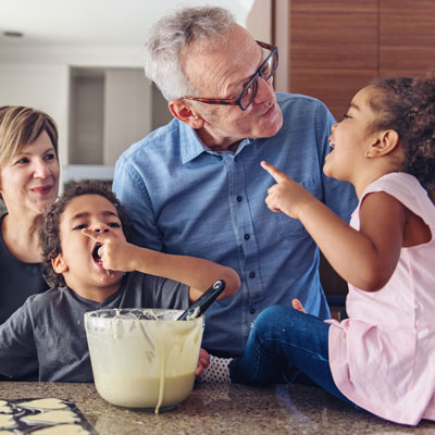 Family baking together