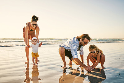 family time at the beach