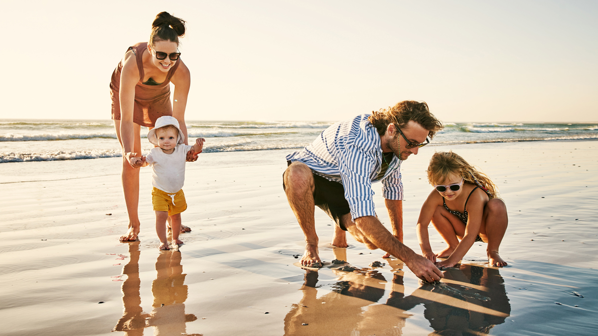 Family on the beach