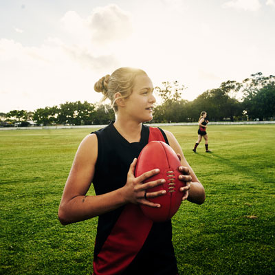 Rugby player with ball