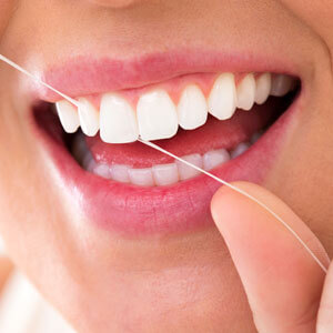 flossing closeup