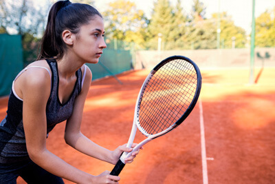 Focussed tennis player