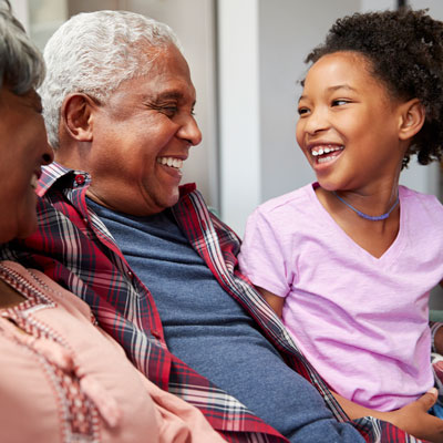 Family laughing