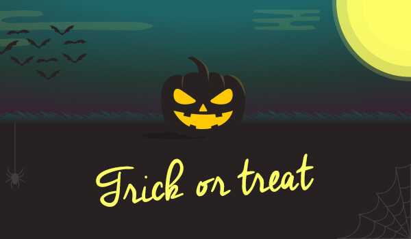 jack-o-lantern trick or treat banner