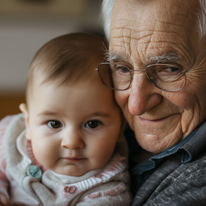 Baby and grandfather