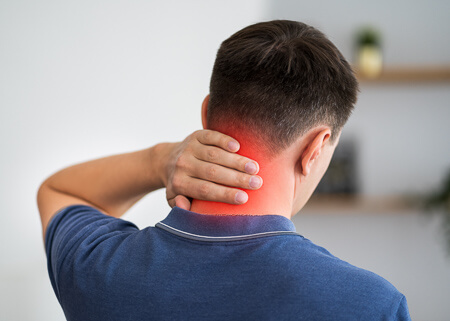 Man with neck pain