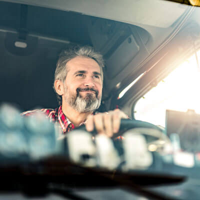 Man driving a truck