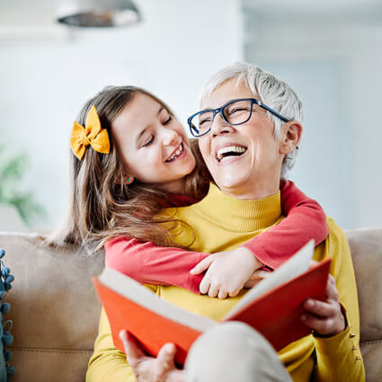 Grandmother and granddaughter